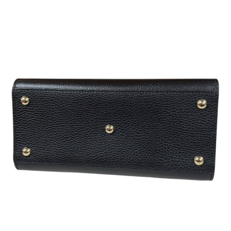 Gucci Outlet Interlocking G Soho Shoulder Bag Leather 607722 Black Ladies Gucci