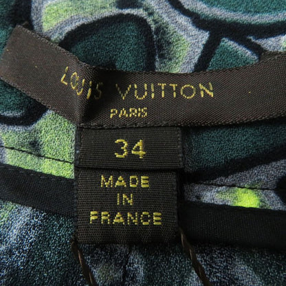 Louis Vuitton Rayon Graffiti Box Pleated Skirt Greenish 34 Made In France