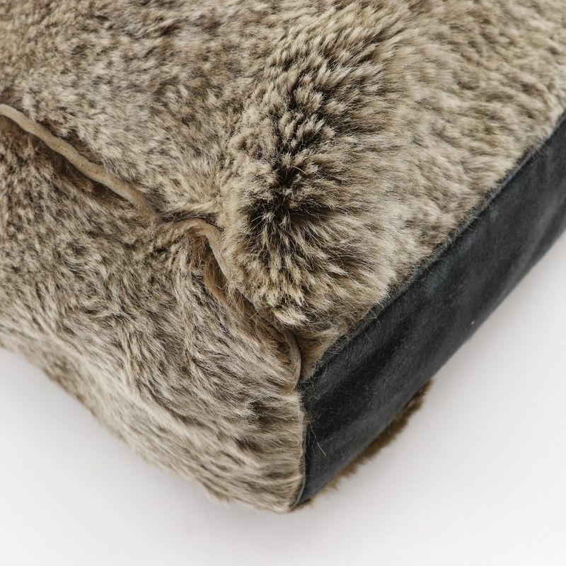 Chanel Coco Mark Tote Bag Rabbit Fur Brown Ladies Handbag