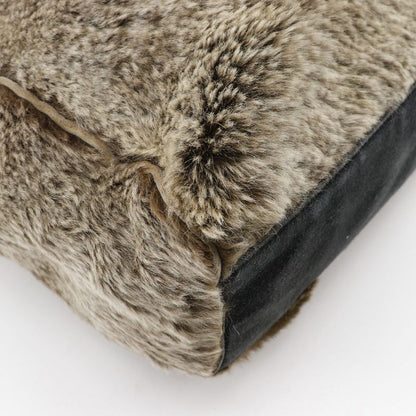 Chanel Coco Mark Tote Bag Rabbit Fur Brown Ladies Handbag