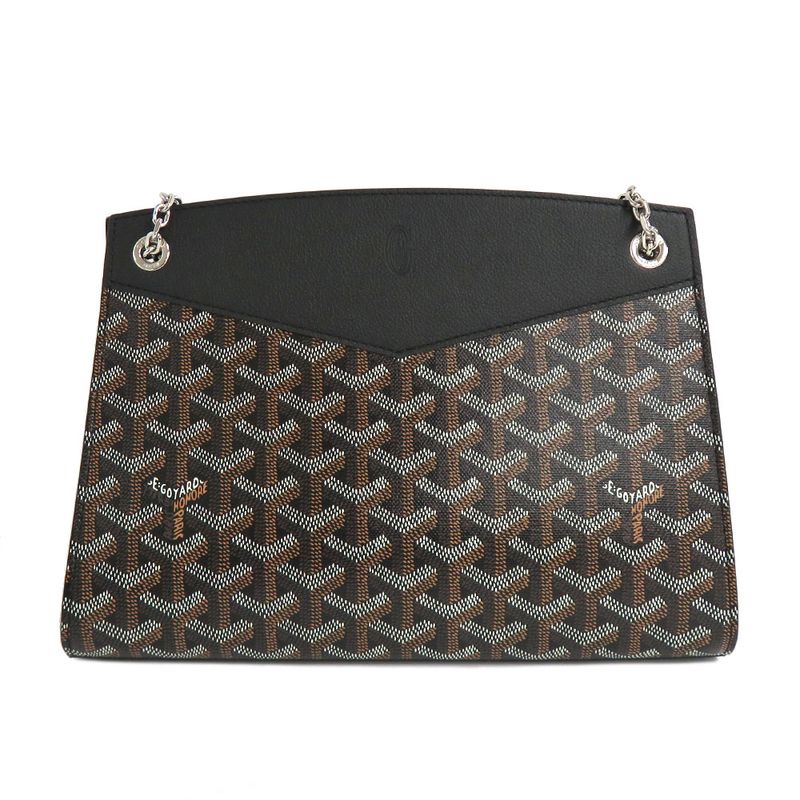 Goyard Louette Structured PM Black Goyard Canvas Cuff Black Shoulder