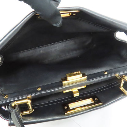 Fendi P-cub- 8bn290 Shoulder Bag Handbag 2WAY Black Leather Ladies