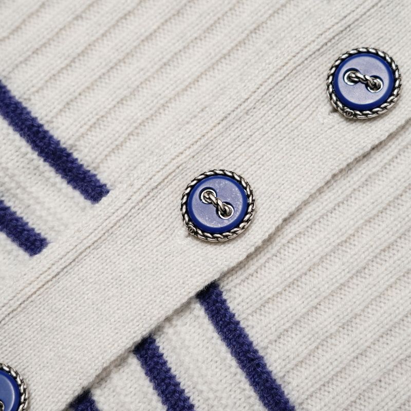 Chanel Dress Size 34 P51 Cashmere Striped Short Sleeved Knit Dress