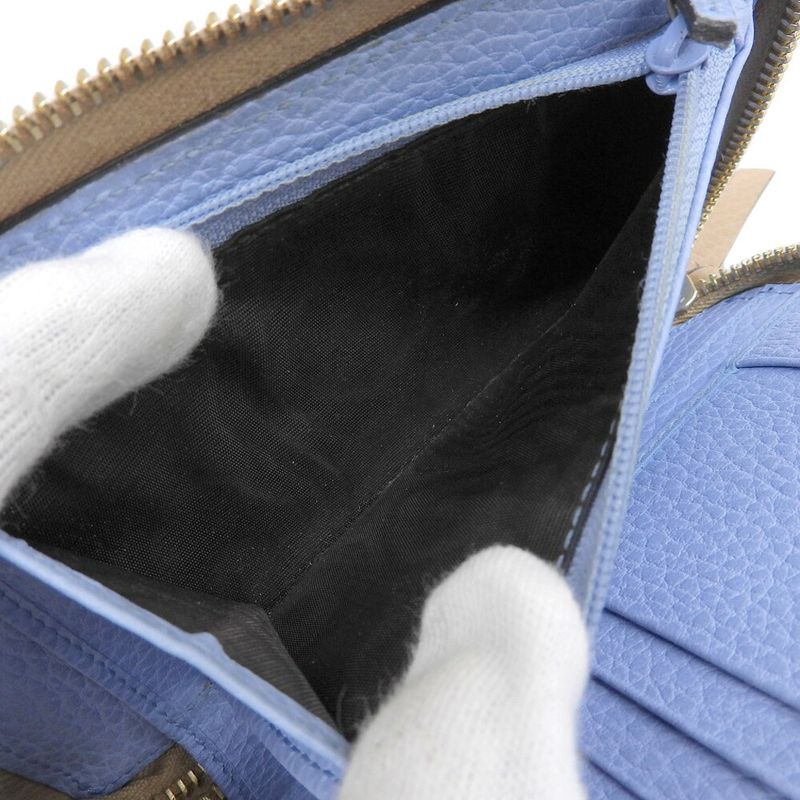 With Box Gucci 2017 354497 Teal Leather Round Zip Wallet Bifold Wallet With