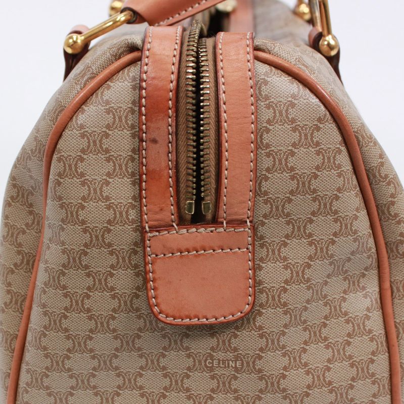 Celine Macadam Leather X PVC Beige Handbag Gold