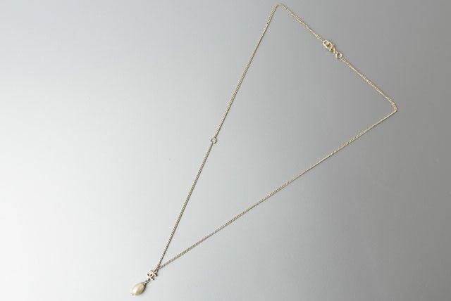 Chanel Necklace Pendant Chanel Coco Mark Pearl Motif Gold