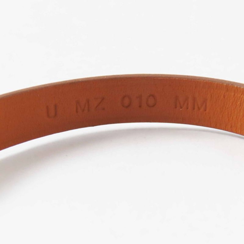 Hermes Rival Mini Bracelet Pink Gold Hardware Leather Cles T3 U Engraved With