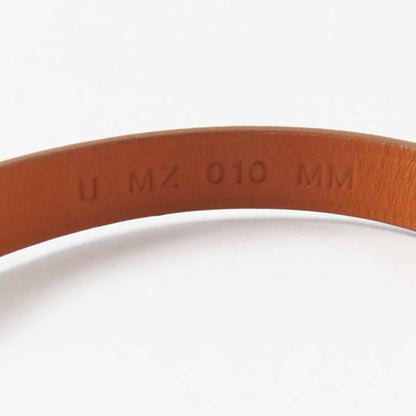 Hermes Rival Mini Bracelet Pink Gold Hardware Leather Cles T3 U Engraved With