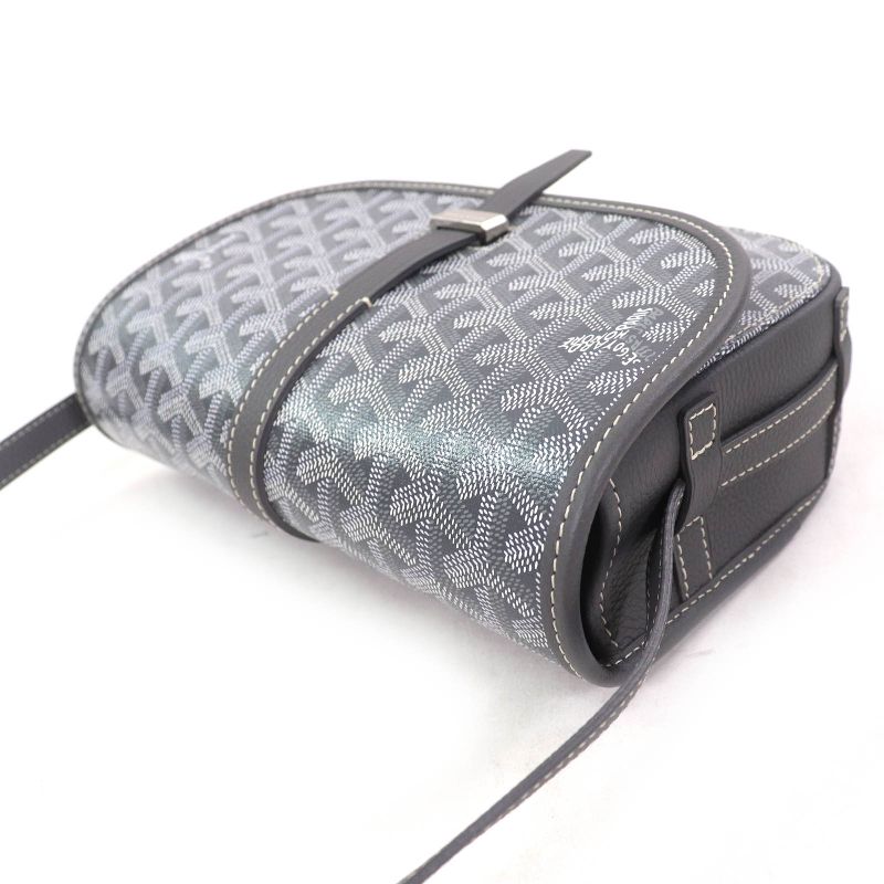 Goyard Ap111696 Belvedere PM Logo Hardware Allover Flap Shoulder Bag Grayish