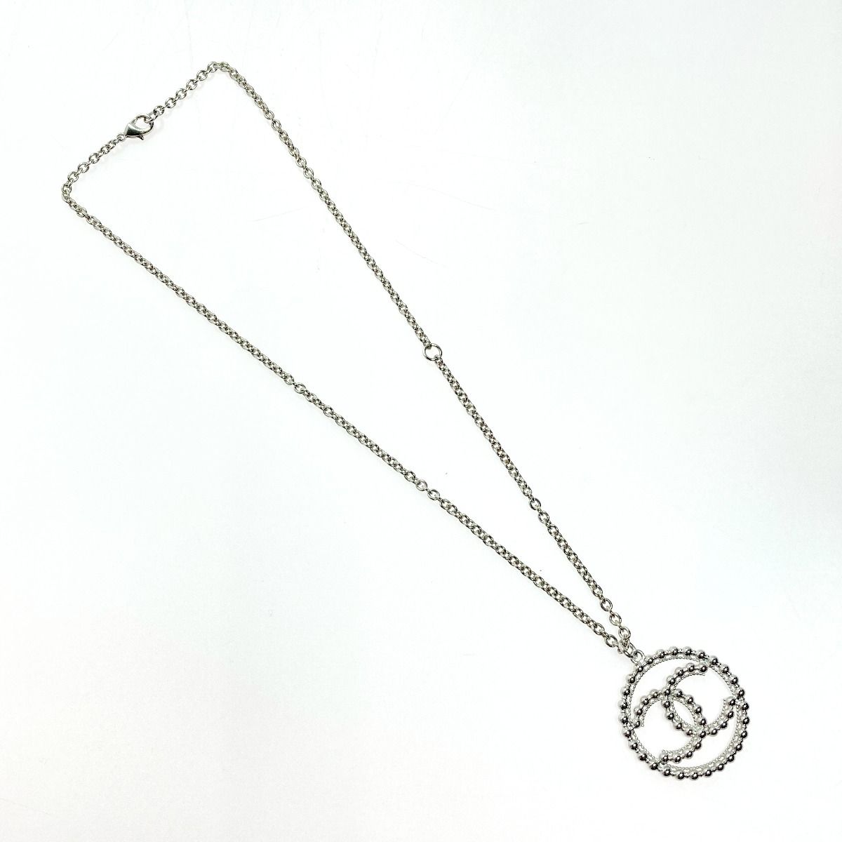 Chanel Cocomark Round Necklace C22c Silver GP Circle