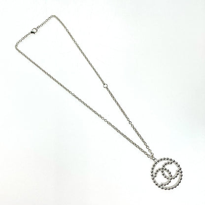Chanel Cocomark Round Necklace C22c Silver GP Circle