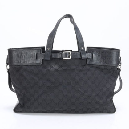 Gucci GG Canvas Leather Belt Tote Bag Shoulder Business Commuter Document Bag