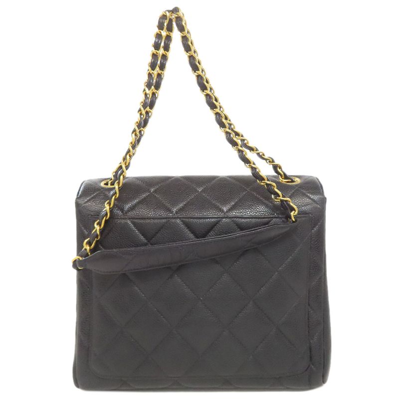 Chanel Matelasse Coco Mark Gold Hardware Shoulder Bag Grained Calfskin Women