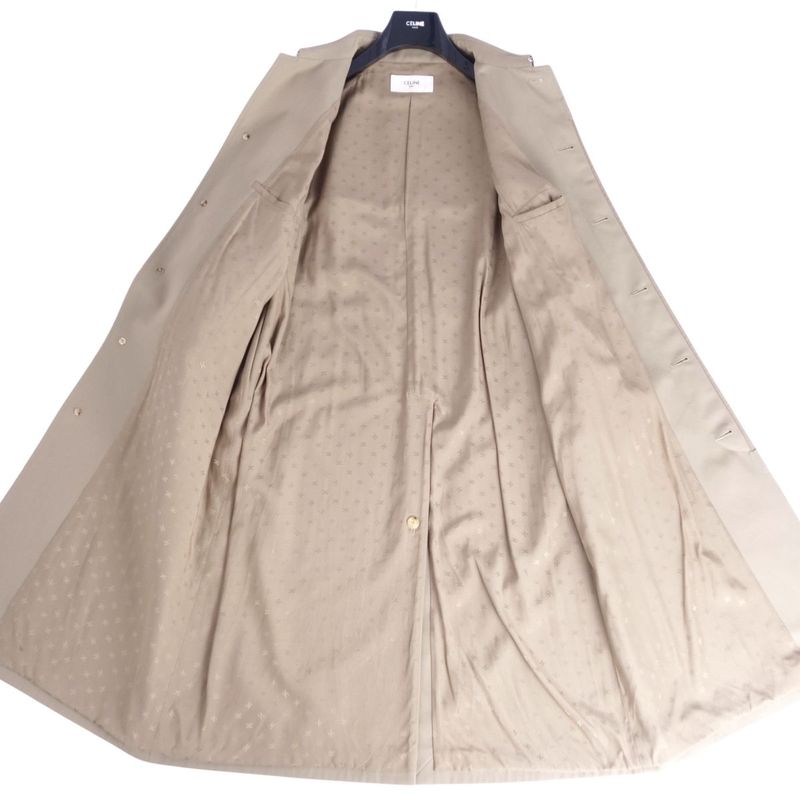 Celine Coat Single Trench Coat Wool Cot