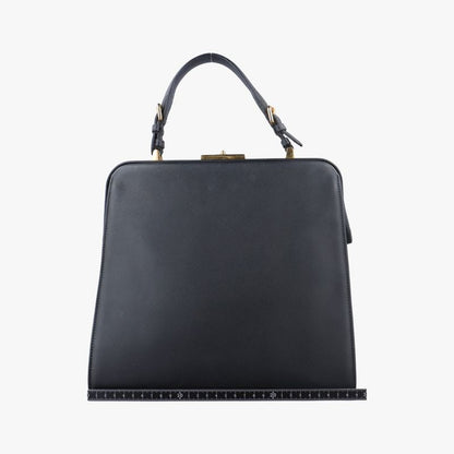 Prada Framed Top Handle Tote Black Saffianoleather 7/9
