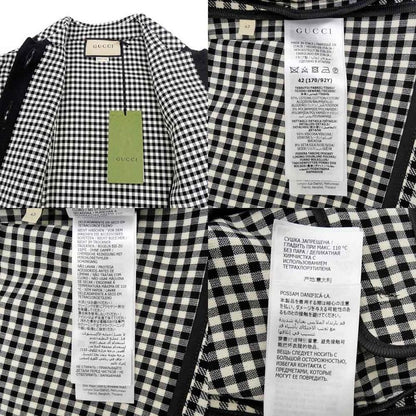 Gucci Tweed Jacket Size 40 White Navy Red 660820 Long Sleeve Women's