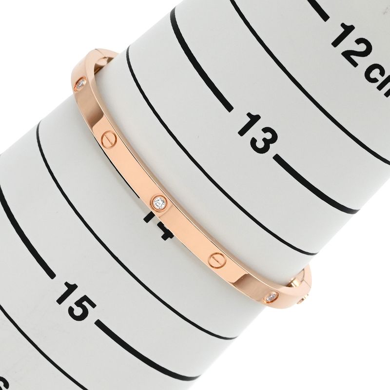 Cartier Bracelet Love Bracelet Half Diamond 6p Diamond 18k Pink Gold Diamond