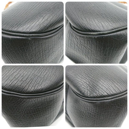 Gucci Bamboo Clasp Handbag Black Leather