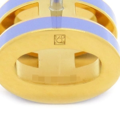Hermes Earrings Pop Ash Hearrings Mini GP Enamel Lilac and Gold Hardware Hshape