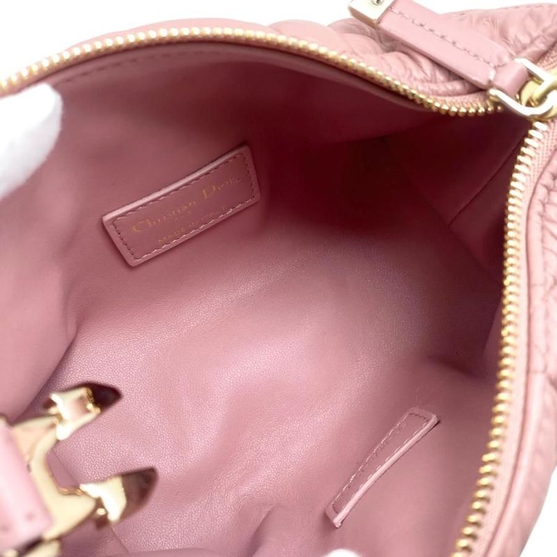 Christian Dior Handbag Nomad Pouch Small S5553omig Pink Gold Hardware Christian