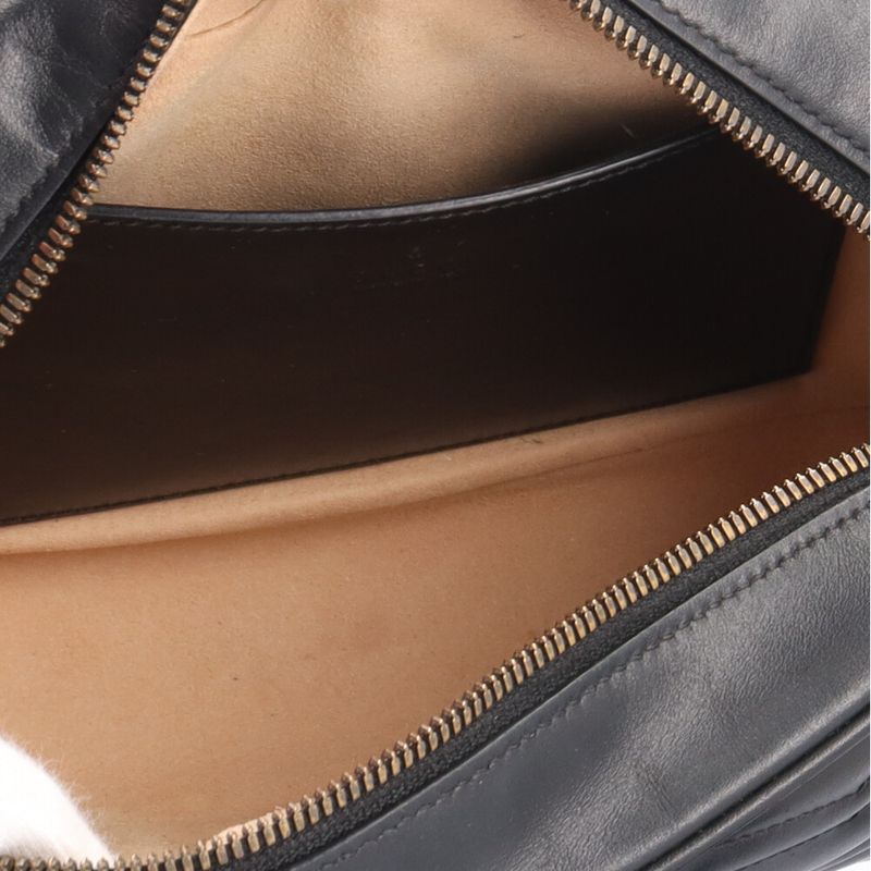 Gucci Quilted Small Shoulder GG Marmont Shoulder Bag Leather 447632 Black