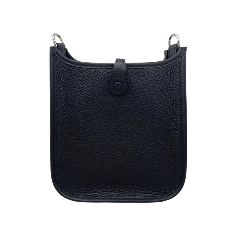Hermes Shoulder Bag Evelyn TPM W Engraved Taurillon Clemence Noir Black Gold