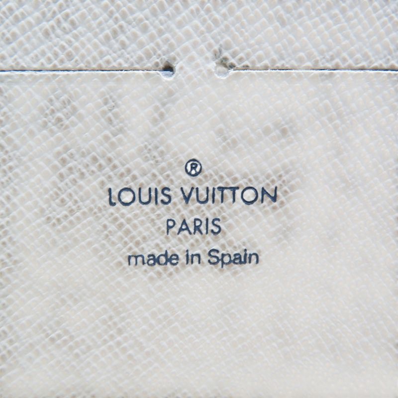 Louis Vuitton Damier Azure Zippy Organizer N60012 Gold Hardware White Round