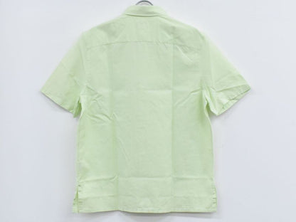 Authentic Hermes Cotton Shirt Short Sleeve Tops Lime Green Men's Clothing