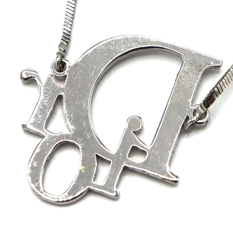 Christian DIOR Necklace Dior Logo Silver Color Approx 7.8 G Accessories H8575