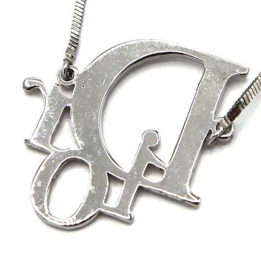 Christian DIOR Necklace Dior Logo Silver Color Approx 7.8 G Accessories H8575