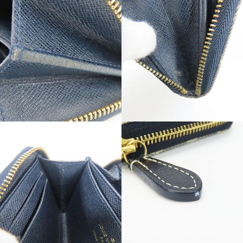 Louis Vuitton Coin Case Coin Purse M63004 Monogram Idylle Ankle Navy Gold