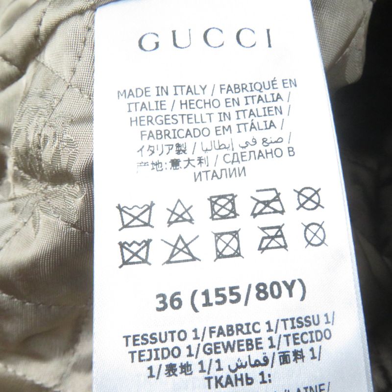 Gucci 20AW 633365 100% Wool Rave Like You Are Five Walnut Button GG Logo