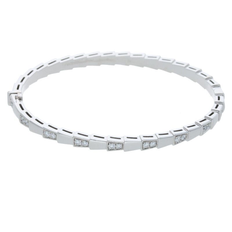 Bulgari Serpenti 18K White Gold Diamond Bracelet Men's M