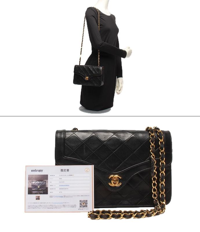 Translated Chanel Chain Shoulder Bag Single Chain Lambskin Gold Hardware