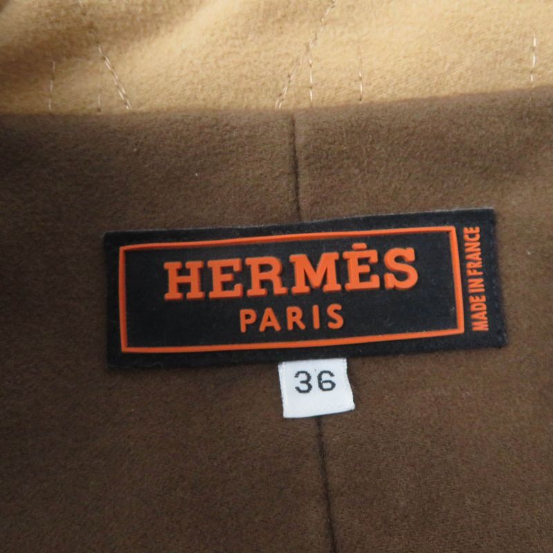 Hermes 100% Cotton Serie Button H Motif Padded Zip Up Padded Vest Beige 36 Made