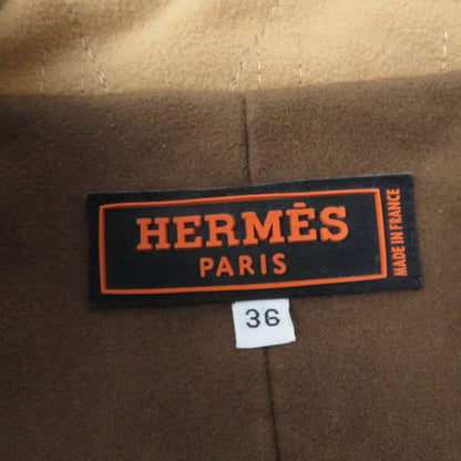 Hermes 100% Cotton Serie Button H Motif Padded Zip Up Padded Vest Beige 36 Made