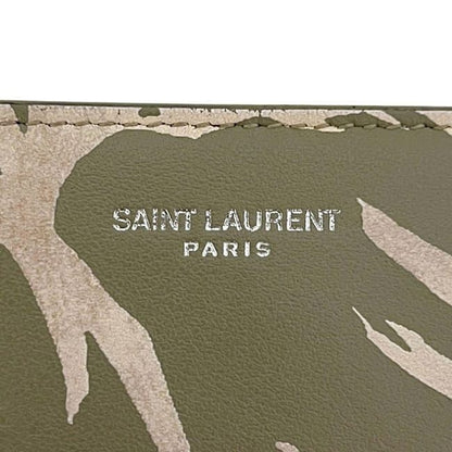 Saint Laurent Bifold Wallet Khaki Green Beige 396307 Billfold