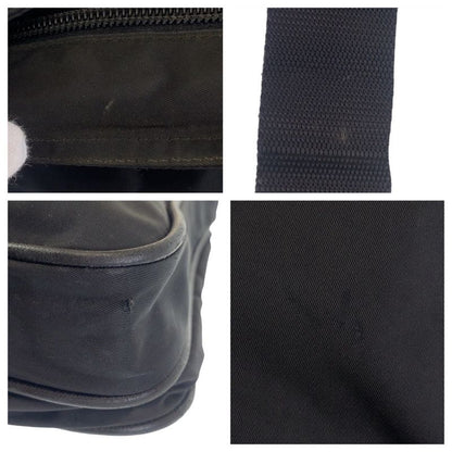 Prada Tessuto Triangle Logo Plate Black Silver Hardware Nylon Crossbody