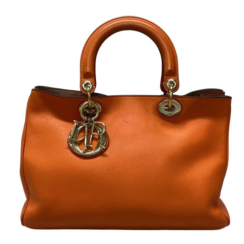 Dior/christian Dior Tote Bag Diorissimo Orange Leather