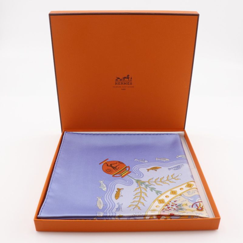 Hermes Carré 90 Mediterranean Port Town Silk Women's Scarf