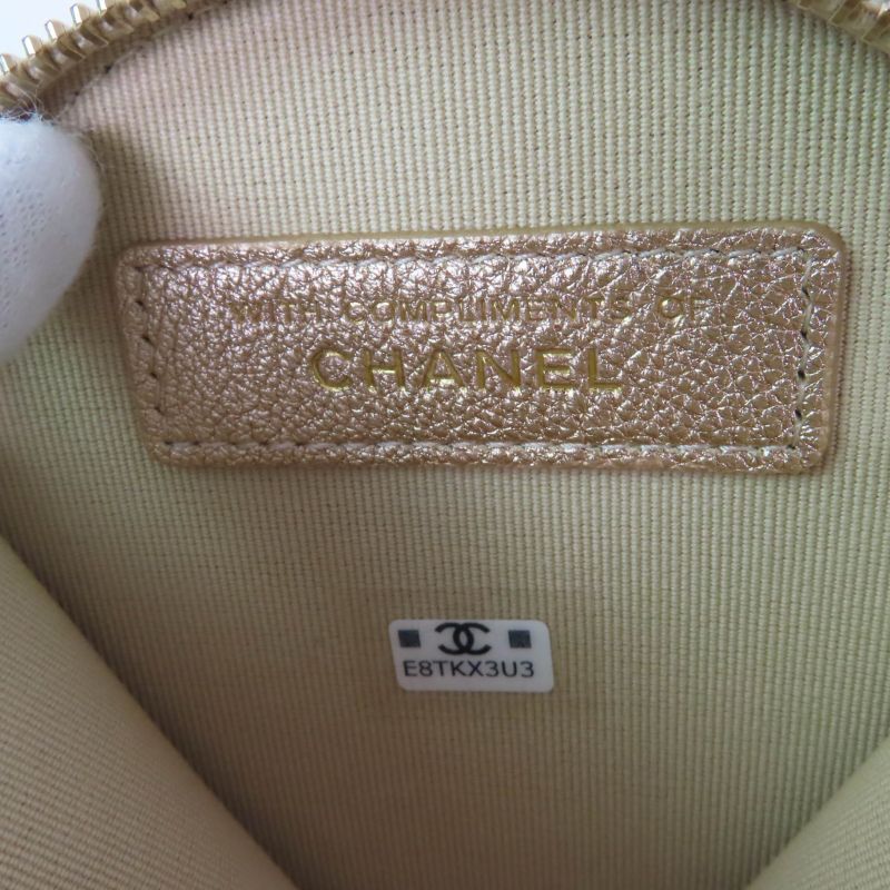 CHANEL Matelasse Leather Coin Case Airpods Pro Case 2024 Ears Gift Gold With