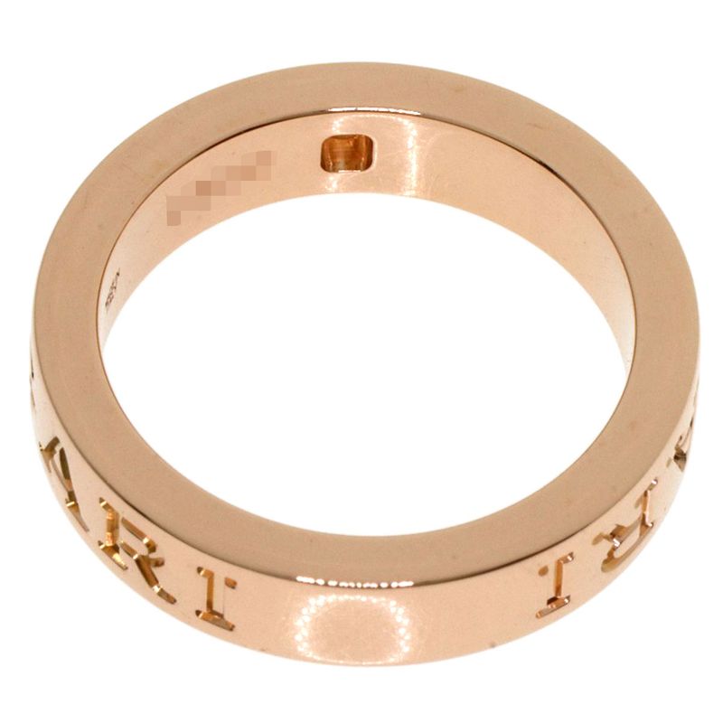 Bvlgari Bulgari Double Logo Diamond Ring - 18K Pink Gold Ladies