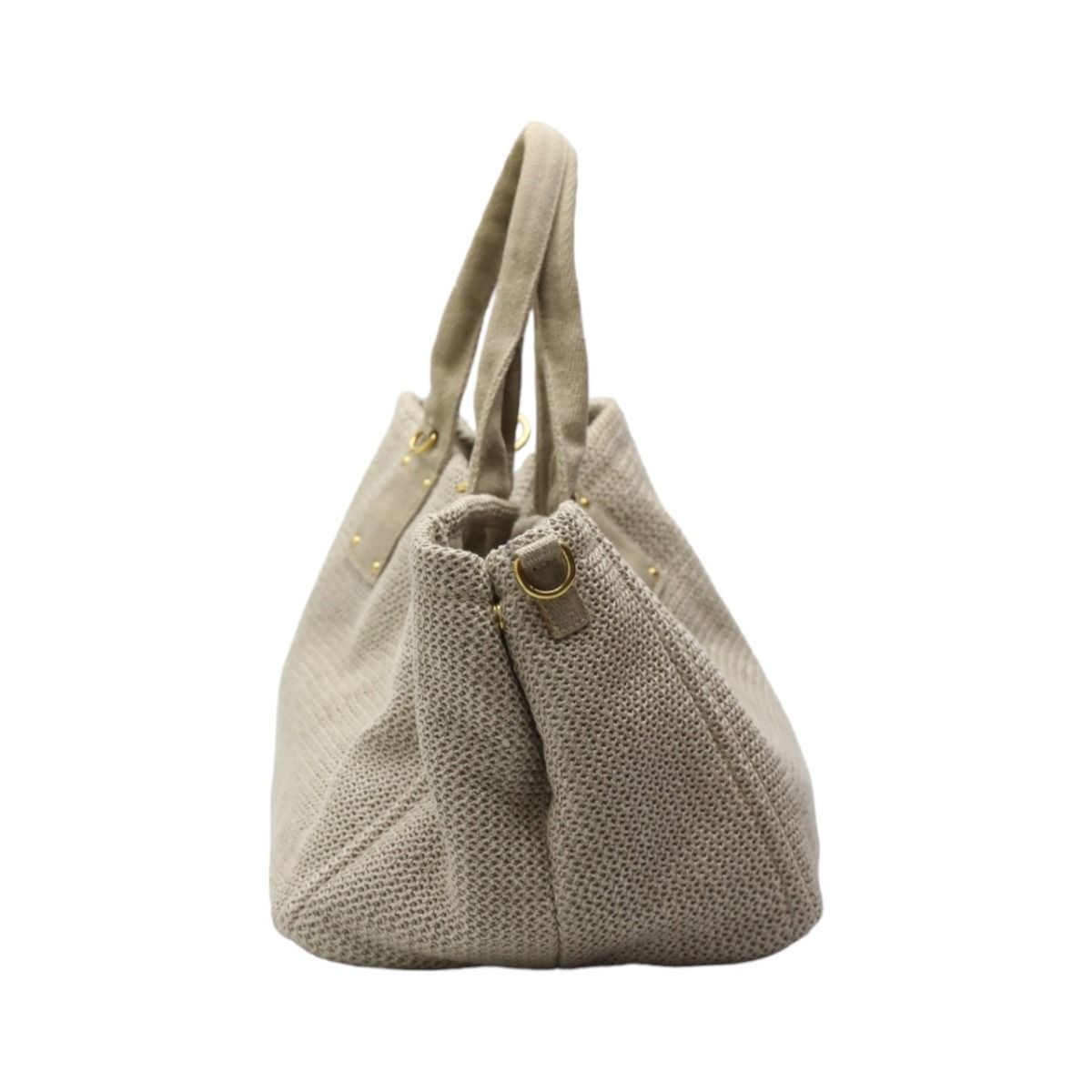 Prada Canvas 2-Way Bag Canapa Tote Beige
