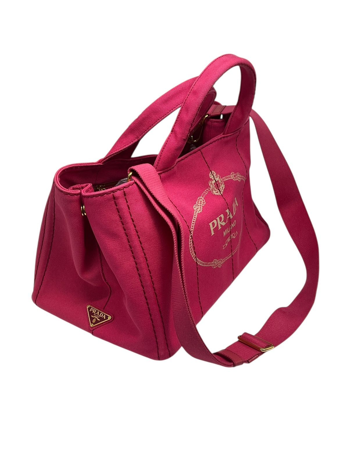 Prada Canapa Tote Tote Bag Shoulder Bag 2WAY Bag Pink Preowned