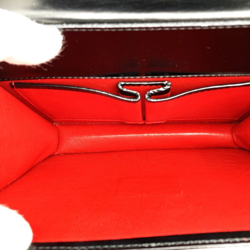 Celine Handbag Leather Vintage Black Gancini Leather Women