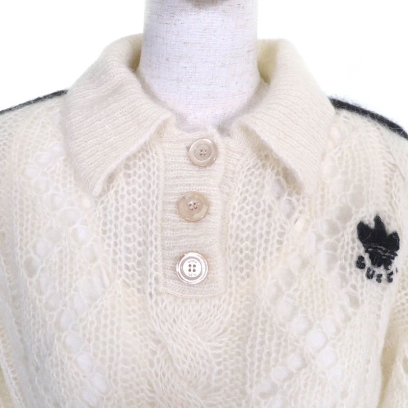 Gucci×adidas 717297 Mohair Blend With Inner Trefoil Three-line Keyed Cropped