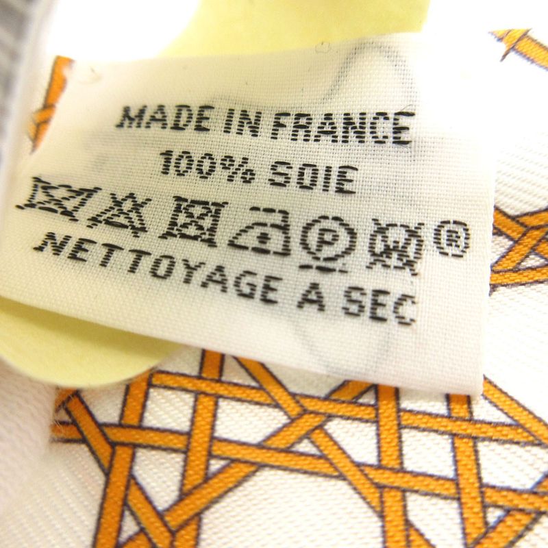Hermes Twilly Folding Covered Wagon Scarf Silk White/orange/veil 0171 Hermes