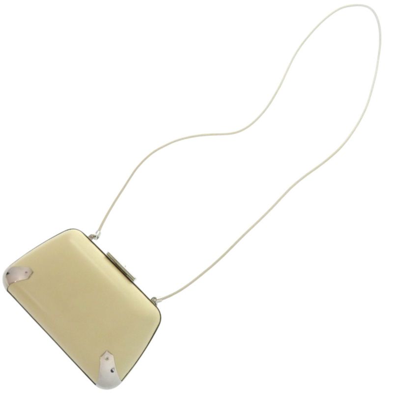 Balenciaga Gama 1 27276 Leather Metal Silver Hardware Ivory White Shoulder Bag