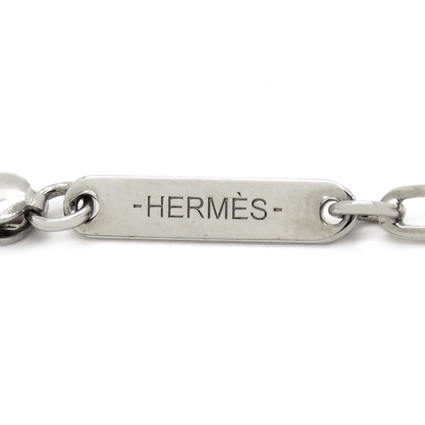 Hermes Necklace Talisman Pegasus Pendant Metal Silver [box