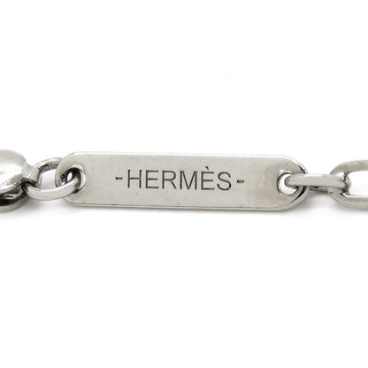 Hermes Necklace Talisman Pegasus Pendant Metal Silver [box